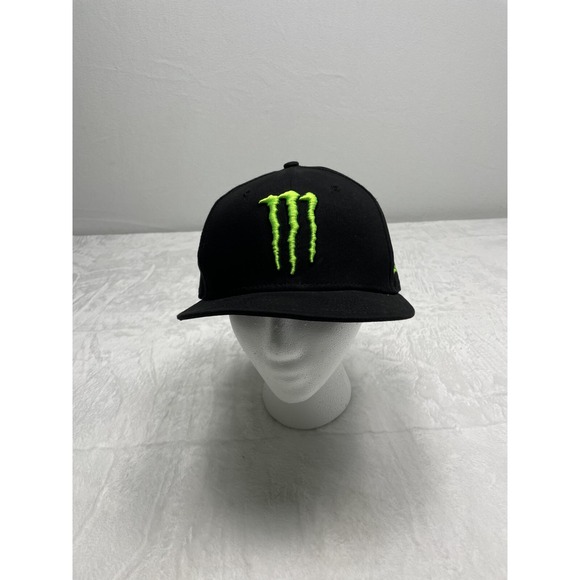Monster Energy Hat Cap Adult Adjustable Black Green Logo Motocross Skateboarder - Picture 1 of 5